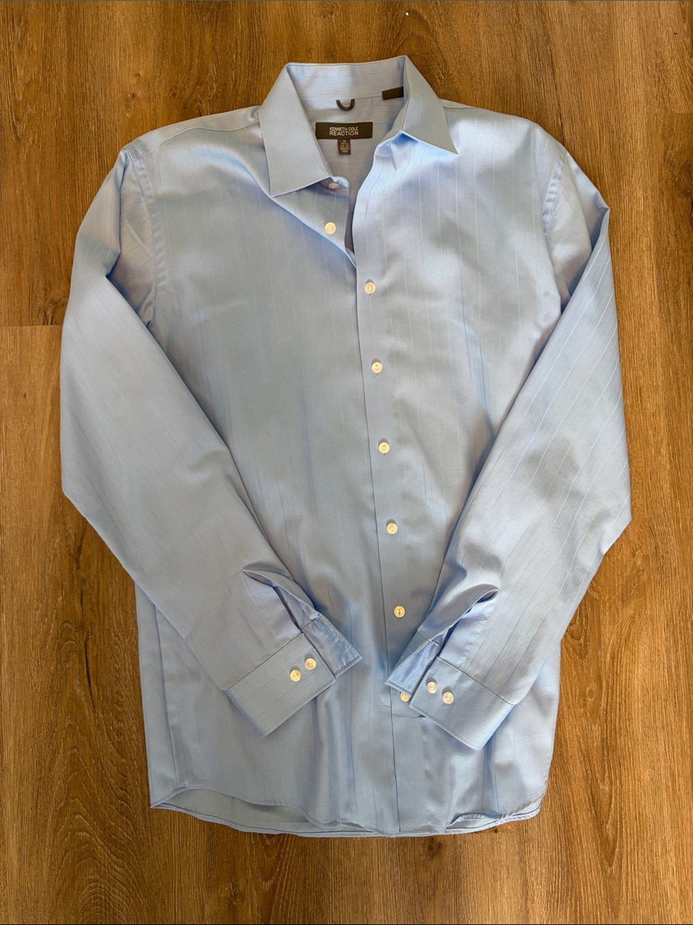 Kenneth Cole Reaction Blue Men's Dress Shirt - Subtle Stripe